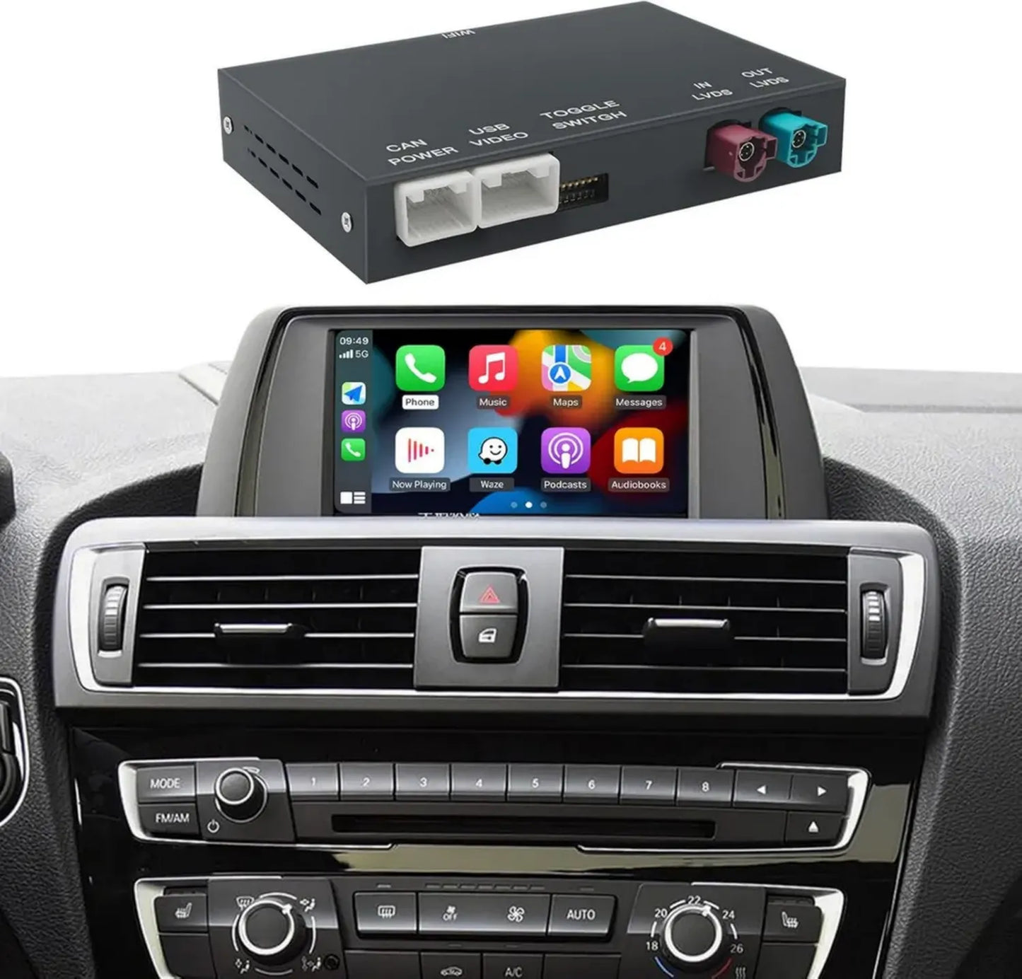 Module de CarPlay/Android Auto sans Fil pour BMW NBT 3/4/5/6/7, X1/X3/X4/X5/X6 2012-2016, Support MirrorLink et Fonctions OEM